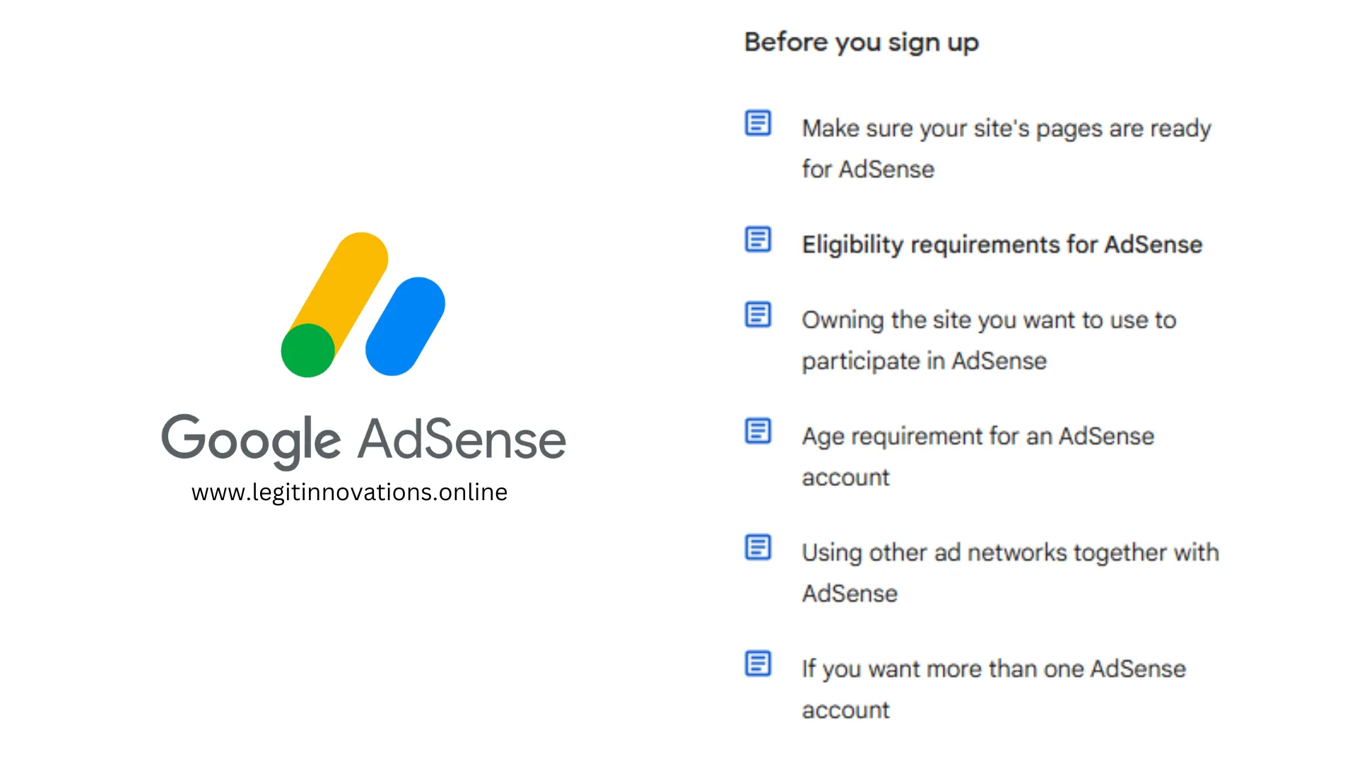 How to Set Up Google AdSense for Your Blog, Meet Google AdSense Requirements